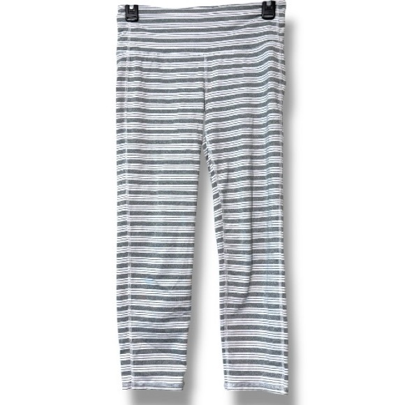 Athleta Pants - Athleta size small capri leggings striped, white activewear workout